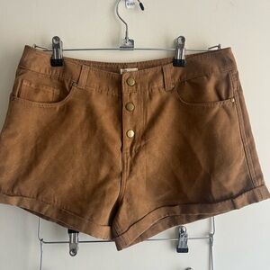 Classic High Waist Brown Women's Shorts